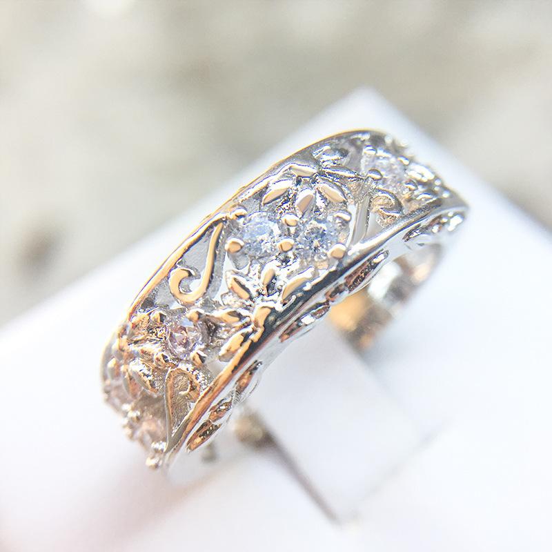 Smycken Kreativ Ros Zirkon Smycken Ring Damklapp