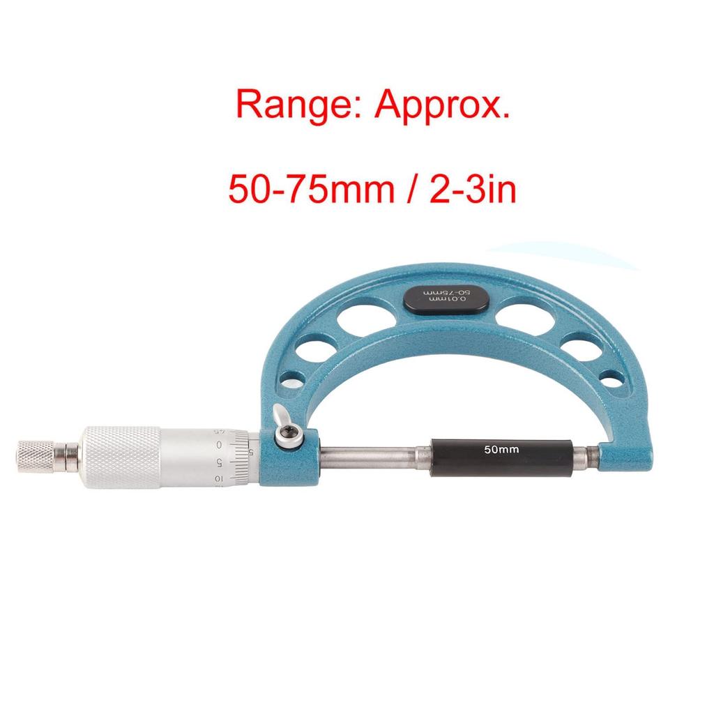 Outside Micrometer, 50-75mm, 0.01mm, Stainless Steel