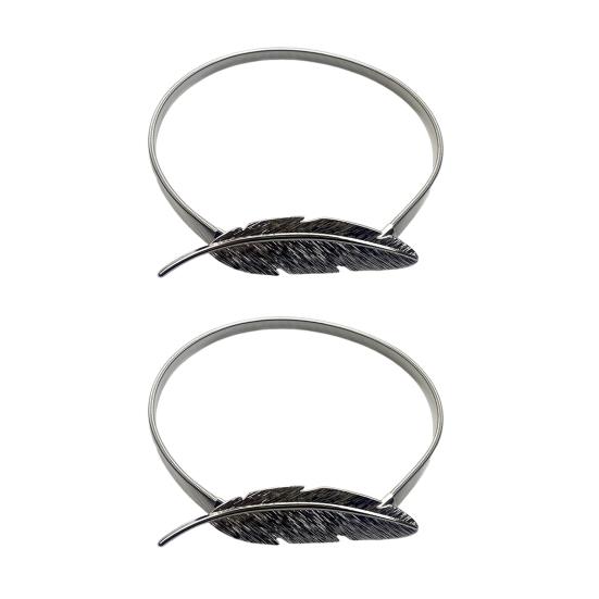 1 Pereche Prindere Perdea cu Arc Metal Sculptat Elan Păun Frunză Pană Decorativ Draperie Suport Perdea de Fereastră Accesorii Perdea