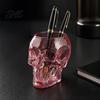 Vase mural Crâne Gothique en Verre Rose Transparent, Jardinière en Résine Translucide, Accessoires de Maison Ornement de Bureau Unique, pour Décoration de Fleurs Séchées
