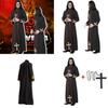 Men's Medieval Priest Costume For Cosplay And Halloween Cotton Blend Fabric, Available In M, L, Xl