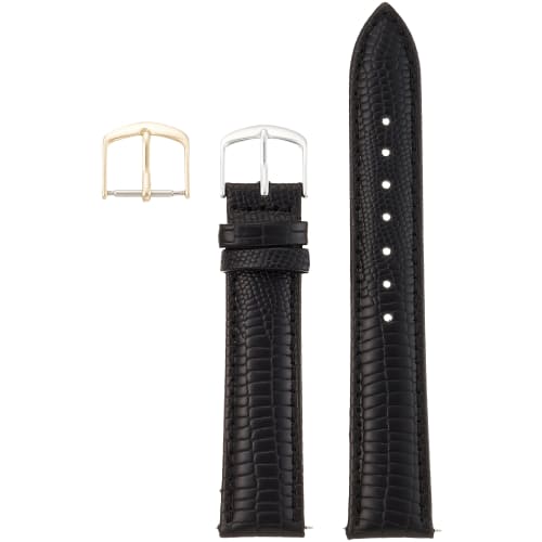 CREPHA Watch Strap, 18mm, Calfskin Leather, Water-Repellent, Antibacterial, and Odor-Resistant, with Buckle and Tool, Black, H27-18