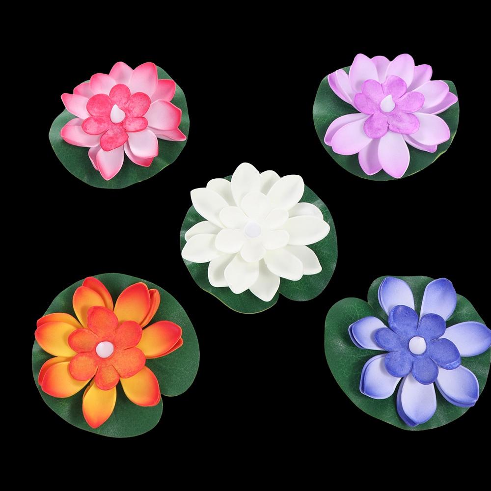 Waterproof Floating Water Lotus Lamp LED Electronic Candle Lotus Wishing Lamp Outdoor