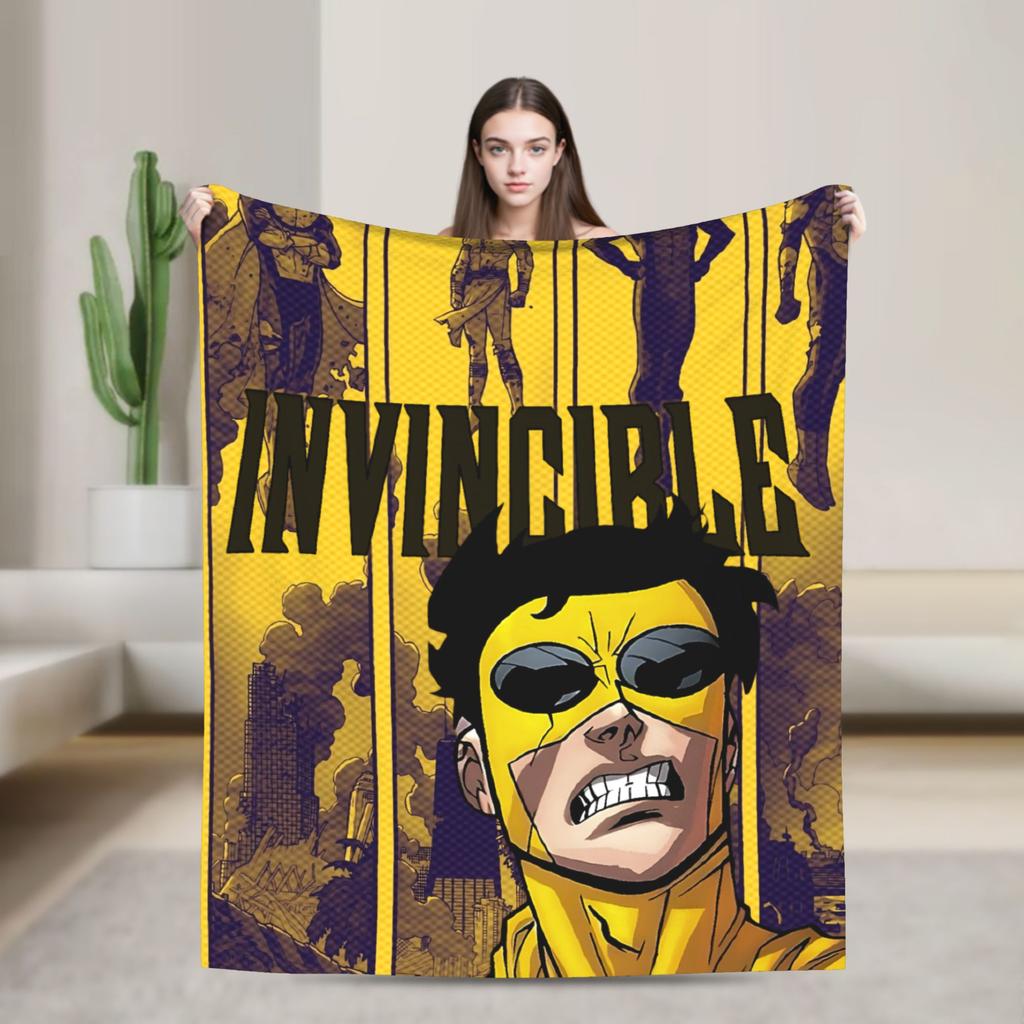 Invincible Thragg Blanket  Soft Warm Fashion Plush Throw Blanket For Outdoor Travel Flannel Bedspread Bed Cover