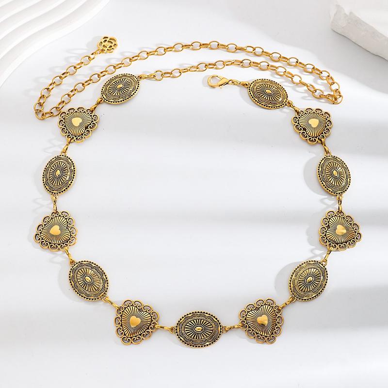 Silver Retro Metal Waist Chain Belt Female Gothic Accessory Women'S New Summer Versatile Match Skirts Jeans Waistband Trendy