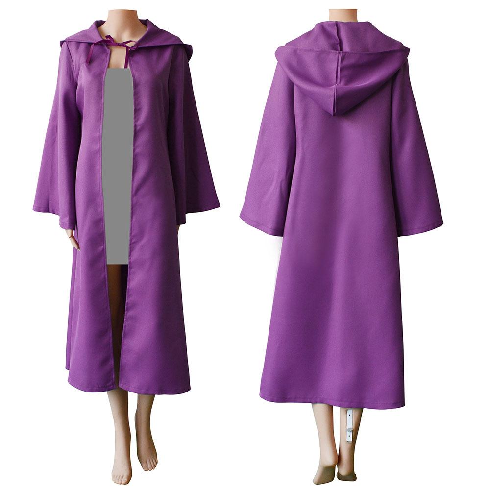 

Взрослый плащ на Хэллоуин с капюшоном средневековый костюм ведьмы колдовство вампира Хэллоуин плащ волшебника халат платье пальто L фиолетовый