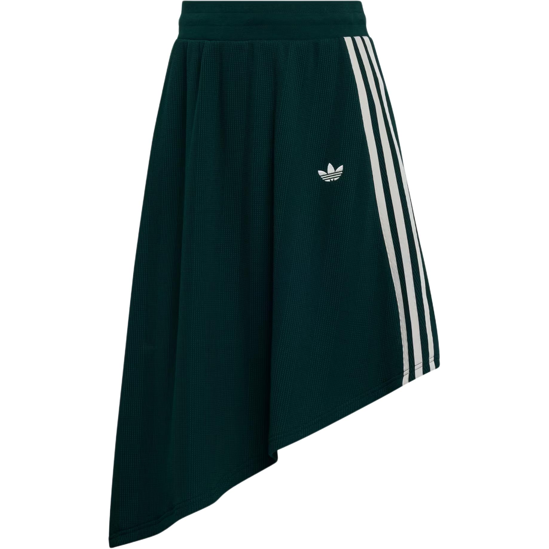 Adidas Originals FW25 Waffle Asymmetric Hem Striped Knit Long Skirt Women skirts KS7781 XS