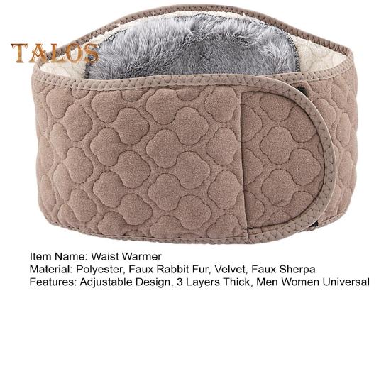 Scaldavita invernale regolabile a 3 strati spesso per clima freddo uomo donna termico peluche supporto lombare cintura cintura protezione addominale