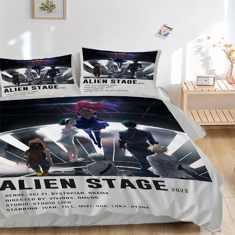 Alien Stage Adventure Print 3Pcs Bedding Setduvet Cover With 2 Bedropillowcase Home Birthday Gift