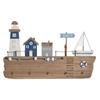 Wall-mounted Coat Rack - DKD Home Decor - MDF (wood) - Natural/Navy - 34,5x21,5x1,5 Cm