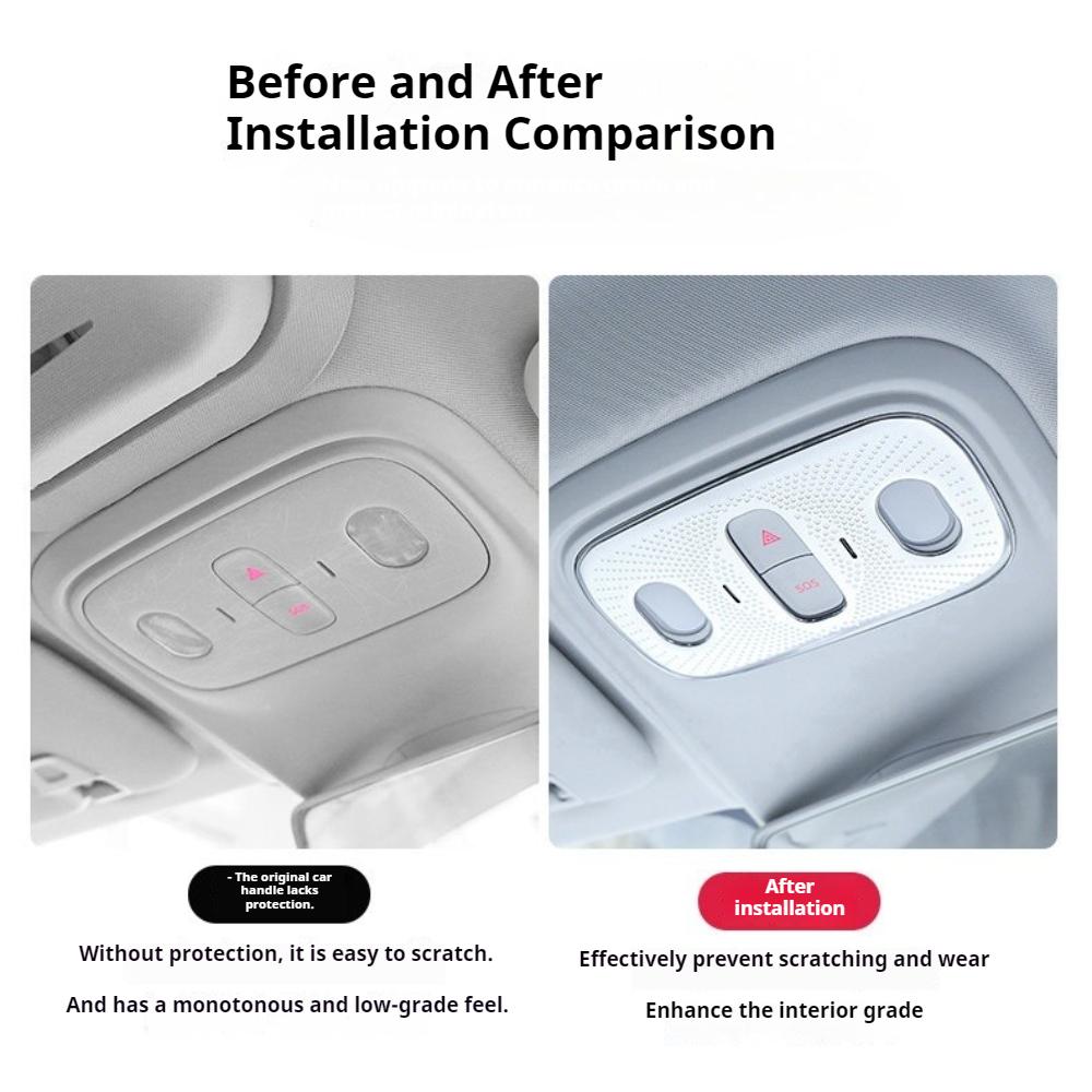 Fit For Leapmotor B10 Car Roof Reading Light Frame Emergency Light Anti Scratch Decorative Cover Metal Sticker Car Essential