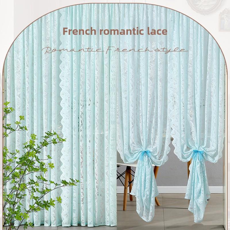 French-style Romantic Lace Blinds, No-drill Velcro Closure, Bedroom/balcony Privacy Curtains