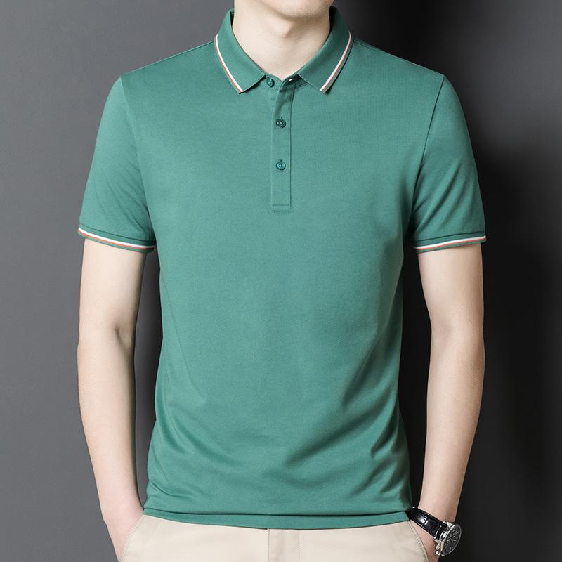 

Men s New Fashion Casual Men s Polo Shirt Solid Color Thin Youth Lapel T-Shirt