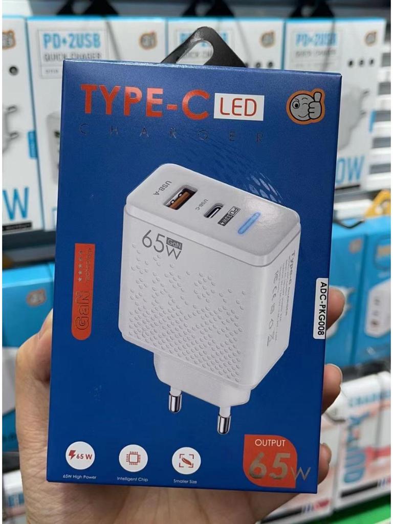 Multi-Port Fast Charger: LED USB+PD Type-C for US, EU, UK Standards
