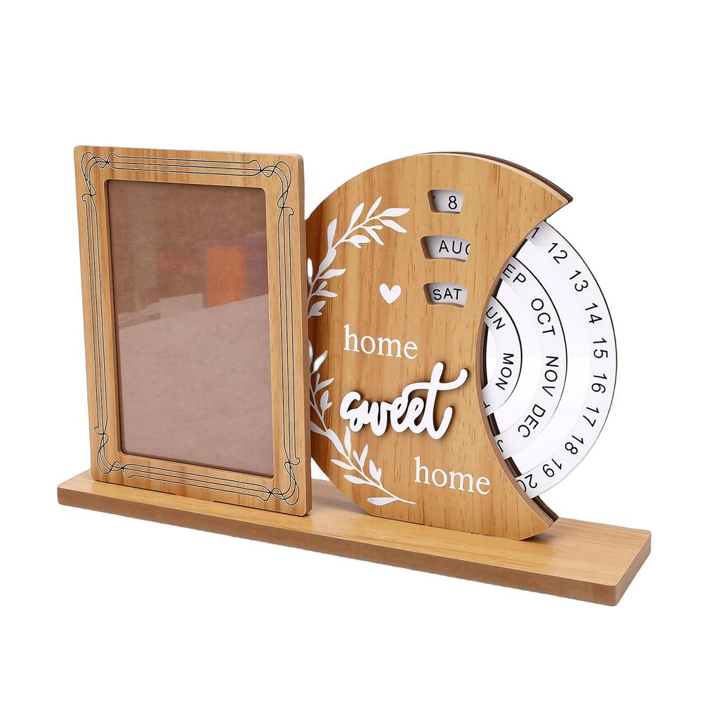 Perpetual Calendar Picture Frame Eternal Calendar Photo Frame Desk Ornament Home Anniversary Gift