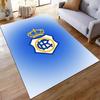 Blue Royal Crest Carpet Design suitable as a non-slip mat for the living room or bedroom sofa