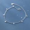 Simple 925 Sterling Silver ZIrcon Beads Anklets for Women Summer Foot Jewelry