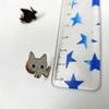 [F NODE] Black Cat and White Cat Pin Badges, Set of 2, Cat Pins, Approx. 2cm x 2.4cm, Cute, Loose-Looking Cats