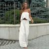 1116 Summer European and American Women's Clothing Suit Spice Girl Style Sleeveless Tube Top Small Tank Trousers Wide Leg Pants Two-piece Set
