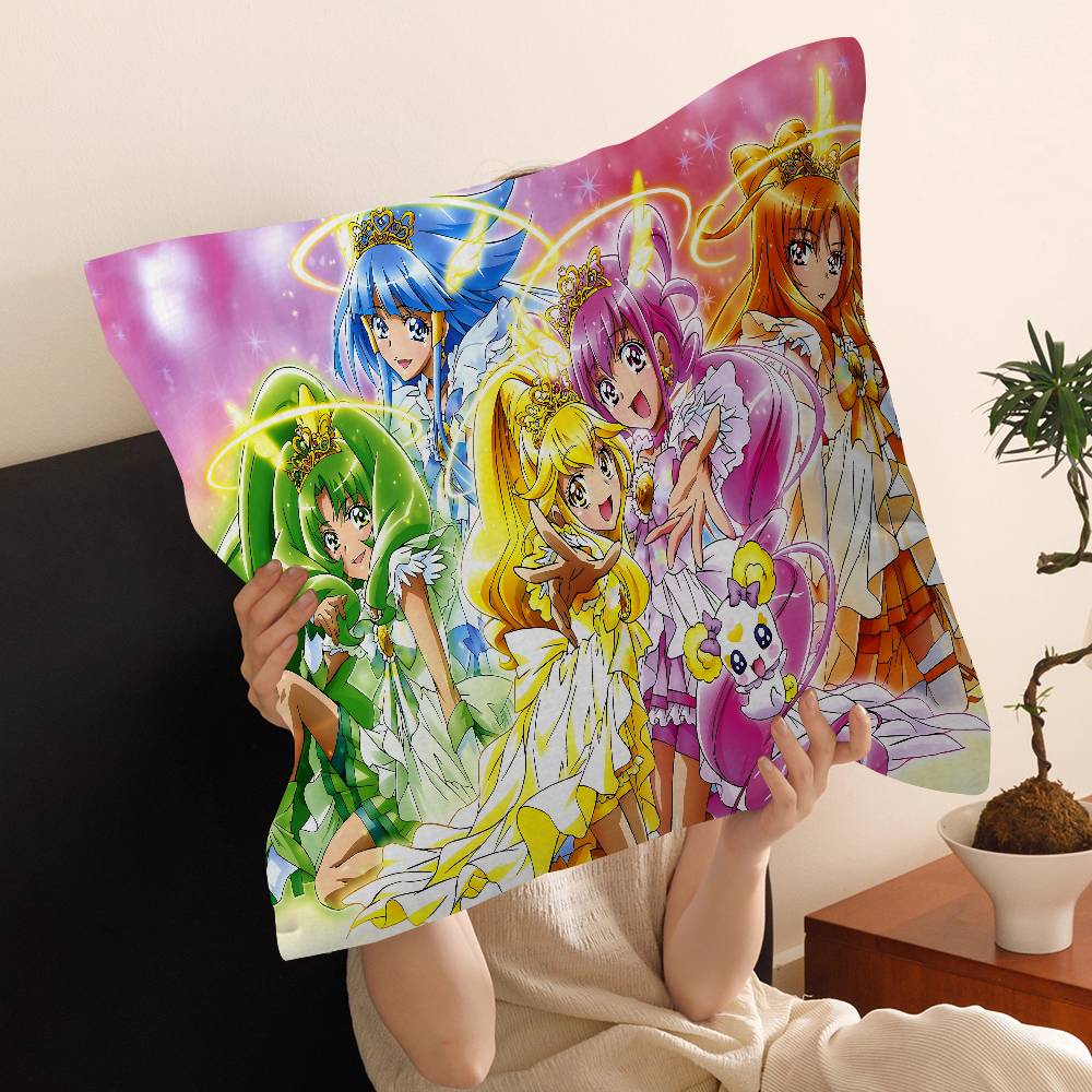 Smile Precure Anime Cushion Cover Polyester Sofa Cushions Decorative Throw Pillows Home Decoration Pillowcover