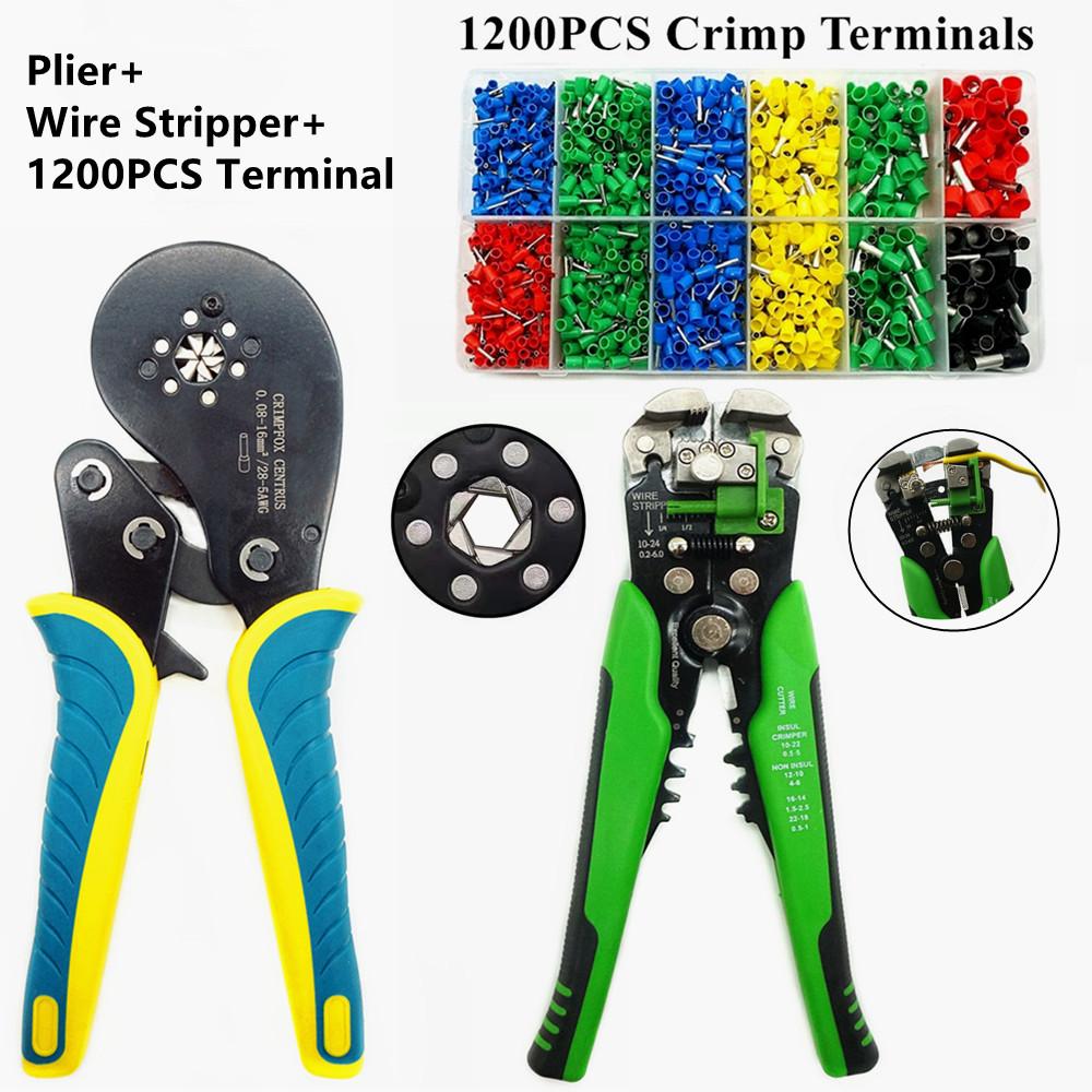 Ferrule Crimping Pliers 0.08-16mm² Professional Ferrule Crimping Tool Kit VXC9 16-6 Precision Wire Clamp Crimper Terminal Set