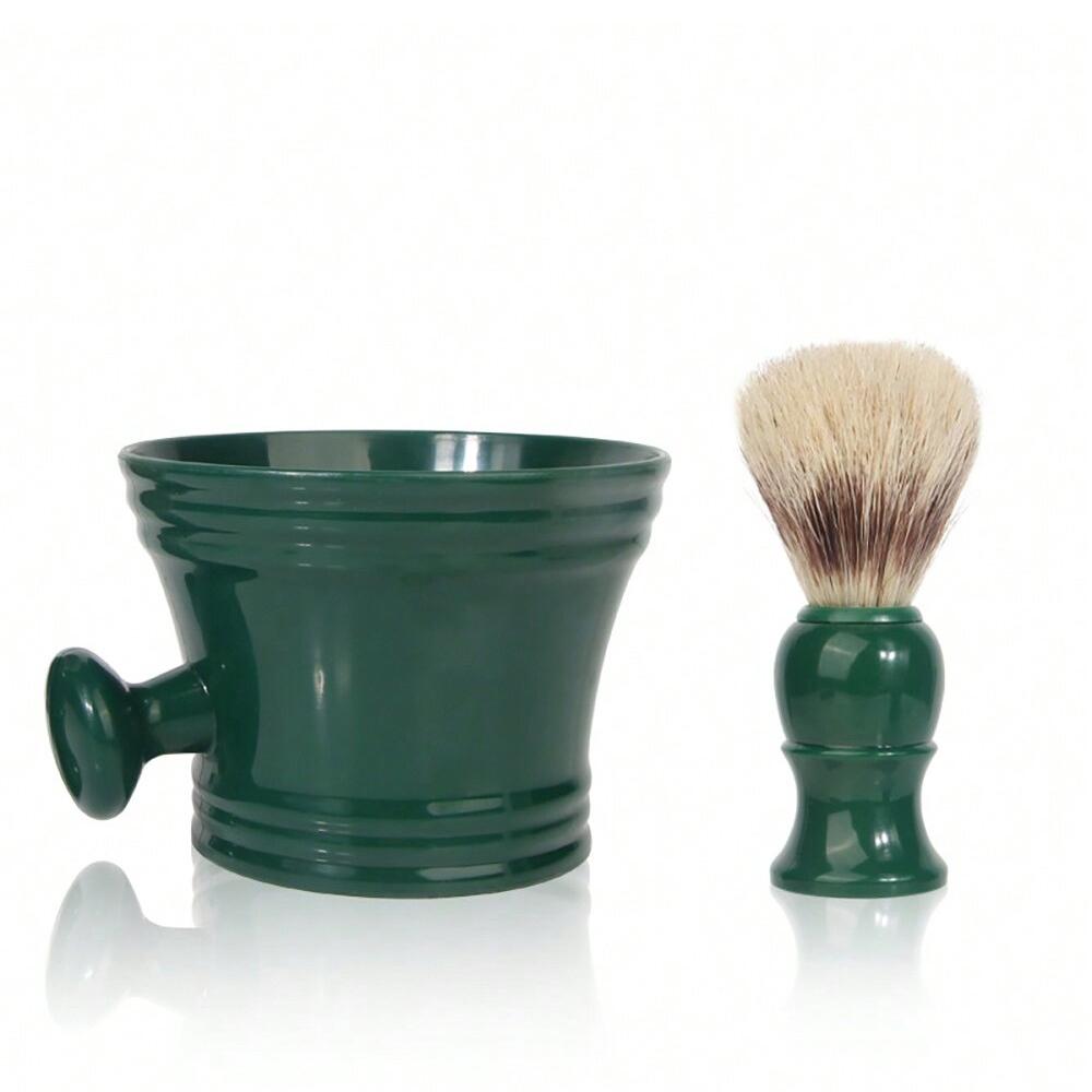 2pcs Beard Care Bowl Brush Kits for Men 1pc Rich Shaving Soap Foam Cup 1pc Hair Beard Brush Mens Shaving Brush Kit