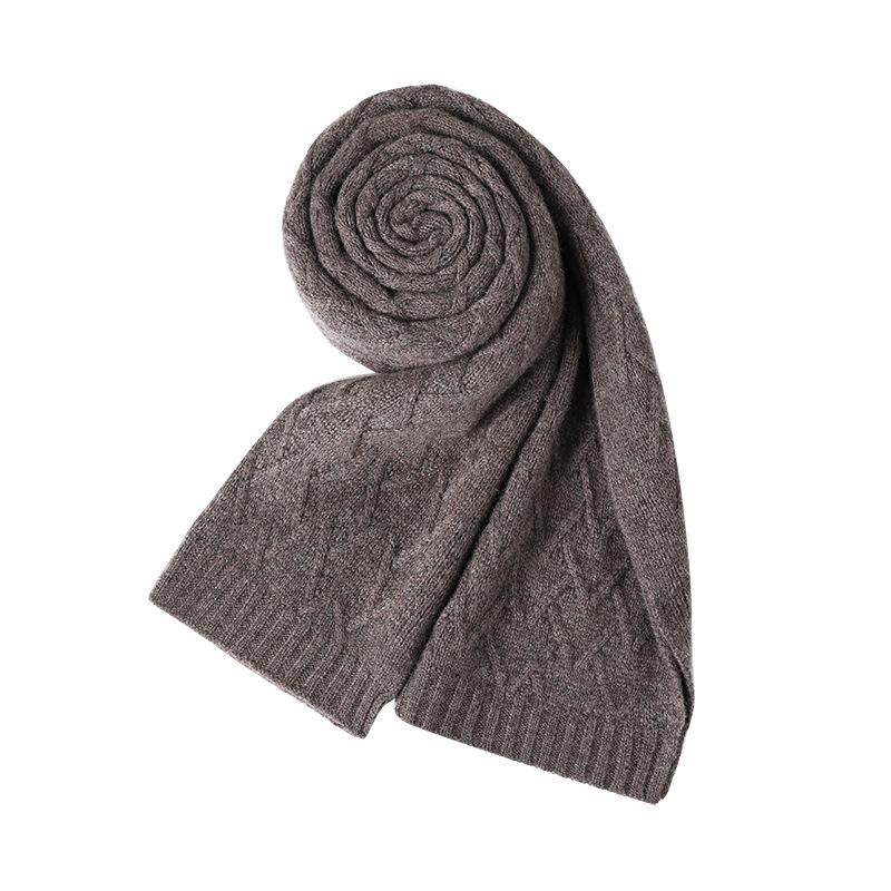 Winter new jacquard solid color cashmere scarf men and women thickened fashion warm wool scarf scarf scarf