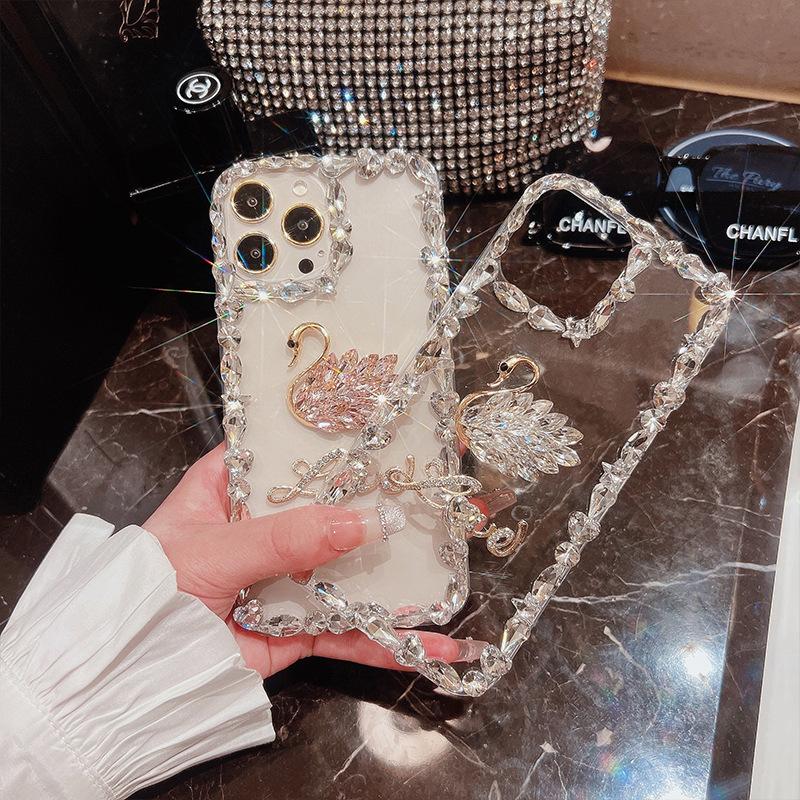 Applicable To Apple 17 Mobile Phone Case Transparent Protective Case Iphone14promax Silicone 16 Diamond Set Luxury 13 Women 15