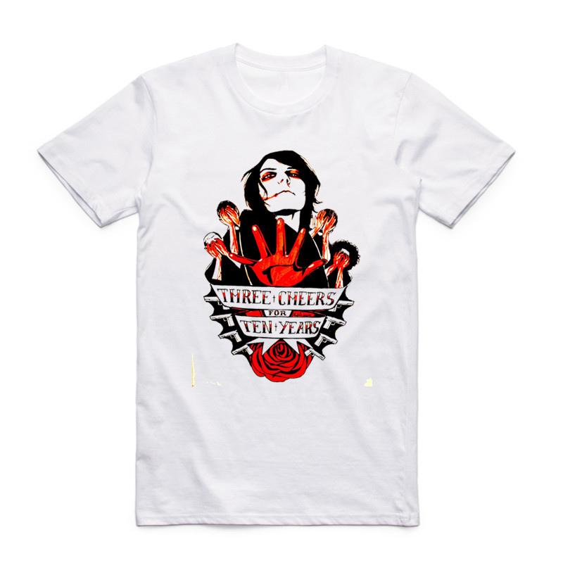Asian Size Unisex Printing Punk Band My Chemical Romance T-shirt Summer Casual O-Neck Short Sleeves Polyester T-shirt HCP4076