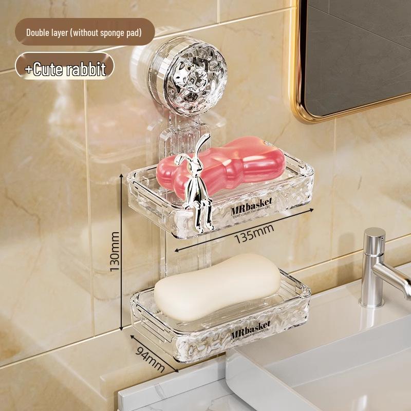 High-End Wall-Mounted Soap Dish with Strong Suction and Drainage