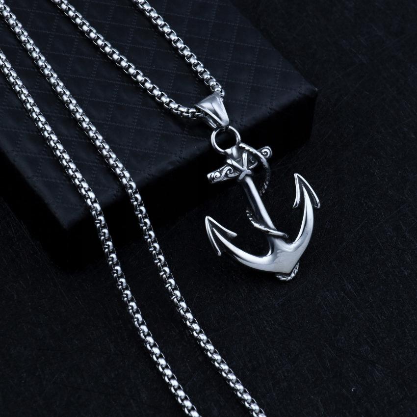 Anchor Necklace Silver Steel Chain 315
