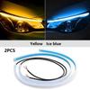 2Pcs LED DRL Car Daytime Running Light 12V Flexible Waterproof Headlight LED Strip White Turn Signal Yellow Brake Flow Lights