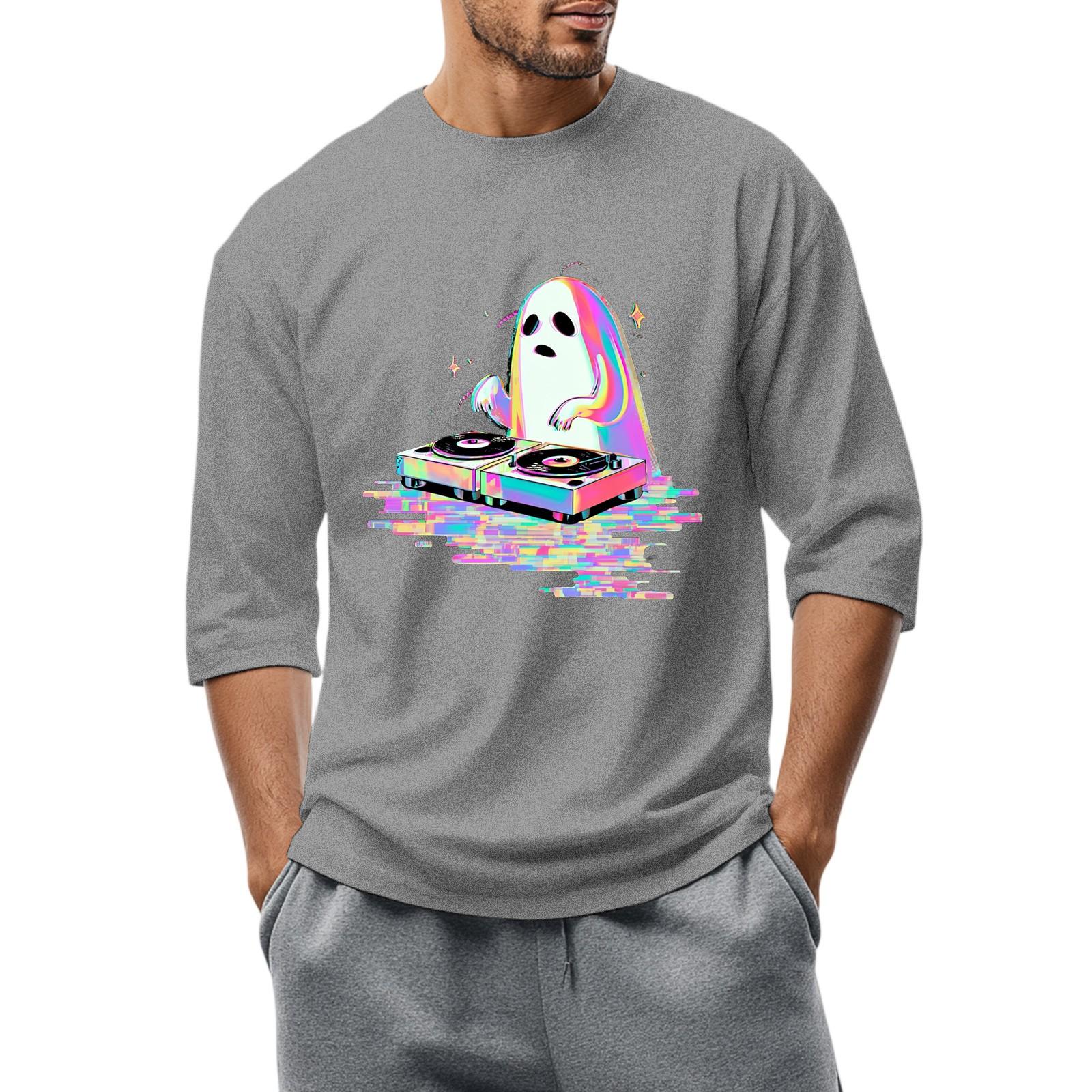 

Мужская повседневная модная футболка с круглым вырезом и рукавом три четверти L