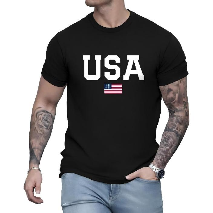 Mens USA Shirt American Flag Patriotic Graphic T Shirt