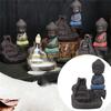 92MF Ceramic Little Monk Smoke Backflow Cone Censer Holder Incense for Burner Decorat
