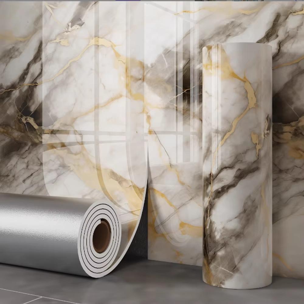 Oil Proof PVC Wallpaper Marble Contact Paper New Wall Stickers  Bathroom Kitchen
