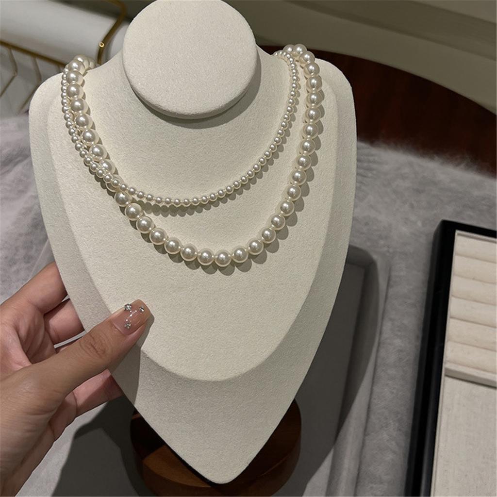 Tooxika Luxury Elegant Temperament 8 Word Ring Buckle Detachable Multi-wearing Pearl Necklace Collarbone Chain Jumper Chain