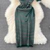 Sommer Kurzarm Gestreiftes Gestricktes Pullover Kleid Frauen Mode Lässig Schlanke, Figurbetonte Etuikleider