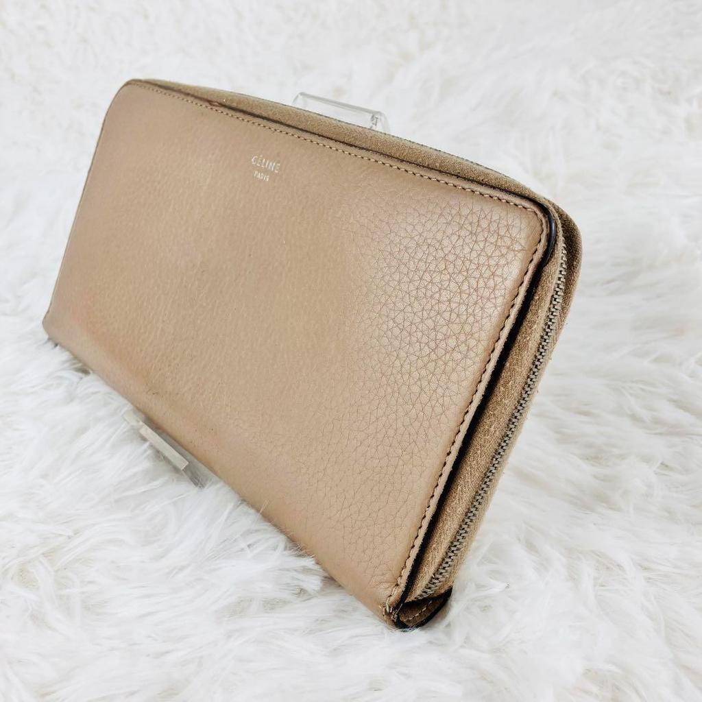 Used CELINE long wallet, beige, women's accessories
