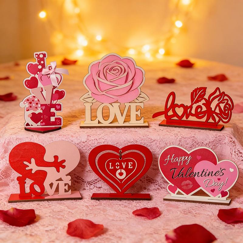 KISS Figuren Schreibtischornamente Valentinstag 2026 Herzförmiges Ornament Hochzeits-Tischdeko Herzstatuen