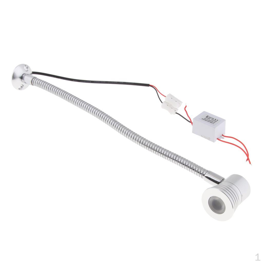 Lamp 2W, Bedside - Adjustable Reading with Long Gooseneck, Lighting for Marine, Boat, RV