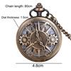 Exquisite Retro Bronze Steampunk Hollow Gear Design Quartz Pocket Watch with Necklace Chain Leisure Pendant Gift Men's Clock
