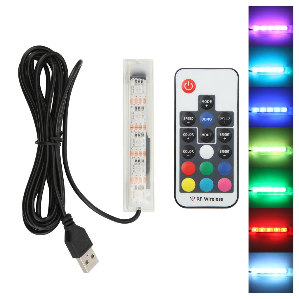 Aquarium Light USB Powered Remote Control Colorful Fish   LED Lamp for Landscape
