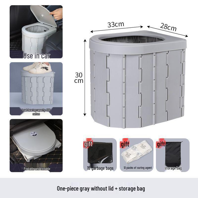 Portable Odor-Proof Folding Toilet for Vehicle, Camping, and Outdoor Emergencies