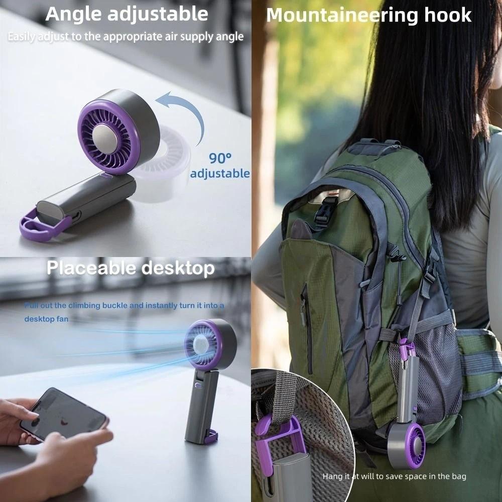 USB Rechargeable Handheld Fan Foldable Design Neck Hanging Fan Turbo Fan  Household Use