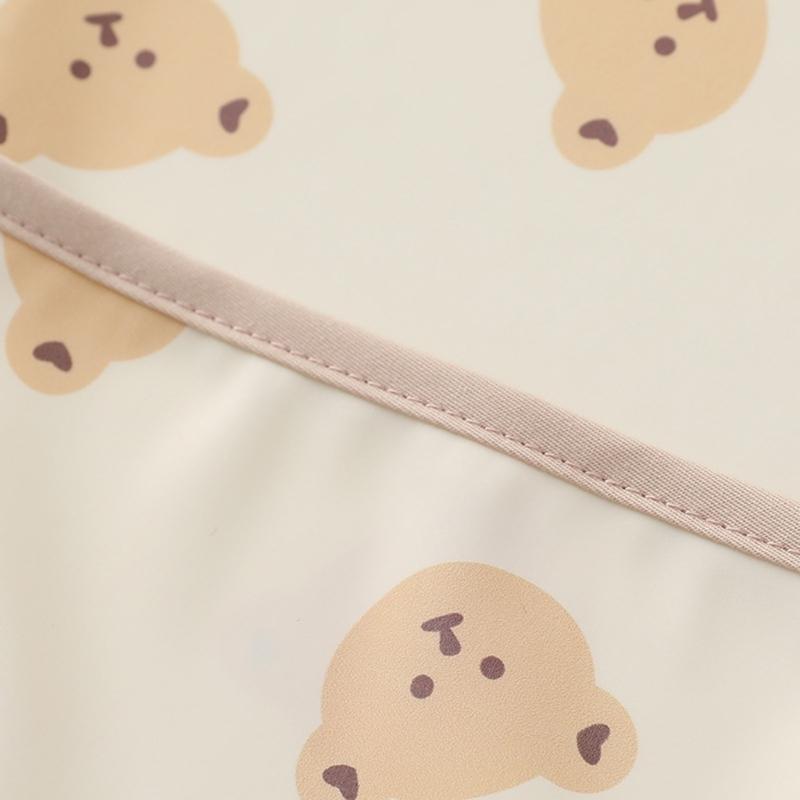 Reusable Waterproof Art Smock for Eating Feeding Drooling Bib Apron with Pocket Baby Toddler Long Sleeved Bibs Scarf