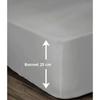 Spannbetttuch 100% Baumwolle 160x200x25 cm Hellgrau