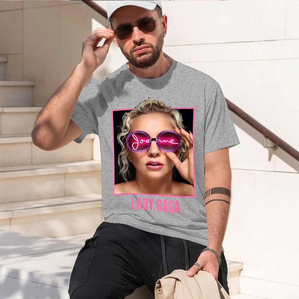 Lady Gaga Joanne World Tour 2026 New Fashion Heavyweight Hot Selling Retro Printed Pattern Fun Round Neck Tshirt For Daily Comf