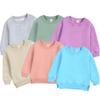 Kids' Korean Style Solid Color Long Sleeve Sweatshirt, Round Neck Trendy Top for Boys and Girls