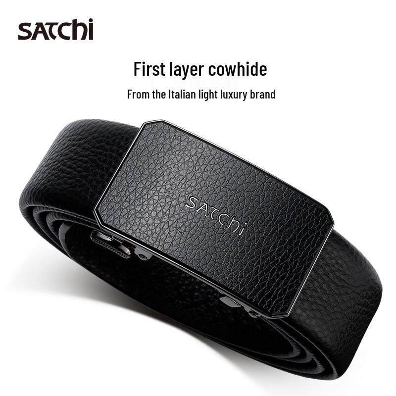 SATCHI Men s Automatic Buckle Leather Belt 115cm